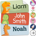 Personalized Name Labels for Kids (140 Labels) - Durable & Waterproof Custom Name Stickers for Clothing Tags, School Supplies, Camp & Daycare - Jurassic (1.2”x0.5”)