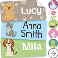 Personalized Name Labels for Kids (70 Labels) - Durable & Waterproof Custom Name Stickers for Clothing Tags, School Supplies, Camp & Daycare - Paws (1.2”x0.5”)