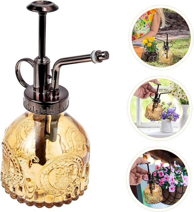 POPETPOP Glass Plant Mister Spray Bottle Vintage Design Precise Water Flow for Small Plants