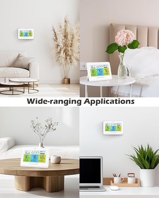 Weather Station Wireless Indoor Outdoor with 3 Sensors, Home Weather Stations Digital Thermometer Humidity with Alert, Barometer Pressure, Backlight, Forecast Station, for Home Office