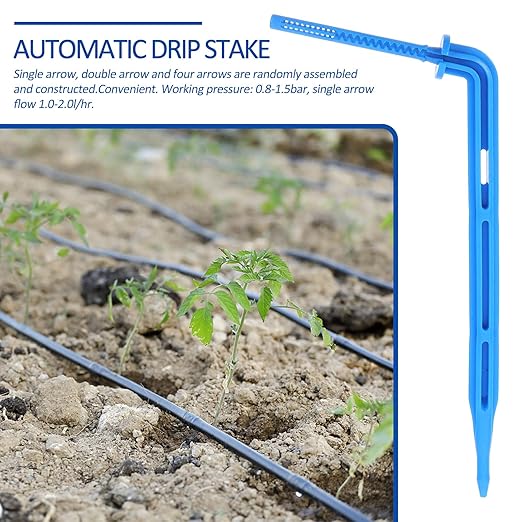 Yardwe 100Pcs Automatic Drip Irrigation Stakes for Indoor Plants Self-Watering System Flower Pot Watering Tool Portable Easy Install Drip Emitter Stakes for Home Garden