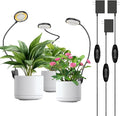 Plant Grow Lights Indoor, Pot Clip On Grow Light for Indoor Growing, Full Spectrum LED Plant Growing Lamp with Auto Timer, 12W 4000K Plant Light for Growth with 4 Levels Dimmable Black, 3 Pack