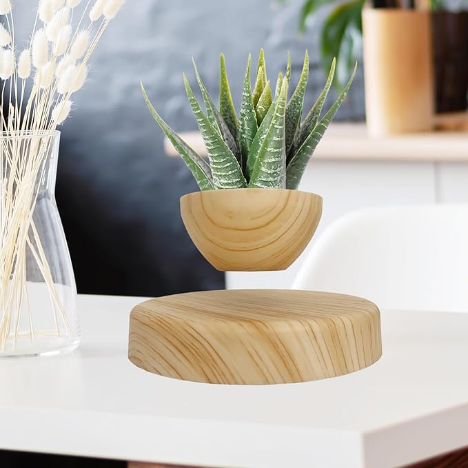 Magnetic Levitatng Plant Pot, Floating Plant Pot, Small Bonsai Pot for Succulent, Levitating Decoration for Home Office