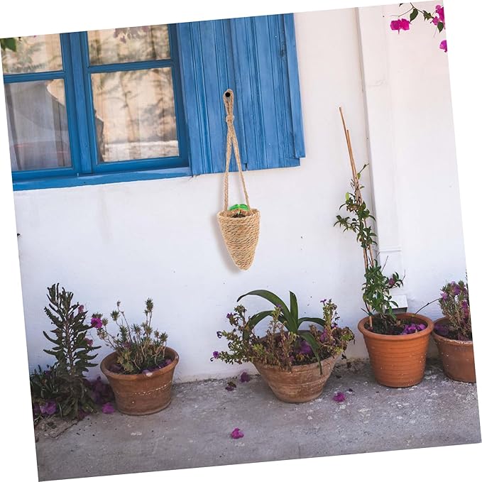 Outdoor Hanging Plants Seagrass Flower Pot Cover Scandinavian Fruit Basket Rattan Flower Basket Decorative Vase