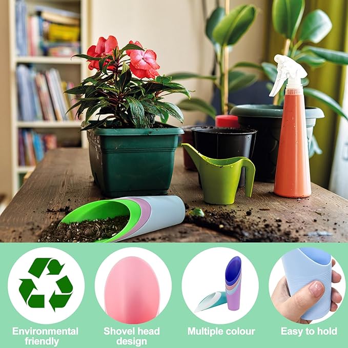 9 Pcs Bonsai Soil Scoops Plastic Garden Soil Scoops Succulent Soil Scoop Colorful Small Soil Scoops Gardening Tools for Plant Flower Succulent (Colorful)