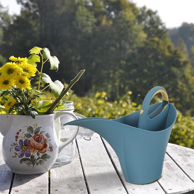 INOOMP Long Spout Watering Can with Handle 2l Plastic Watering Pot for Indoor and Outdoor Plants Gardening Tool Navy Blue