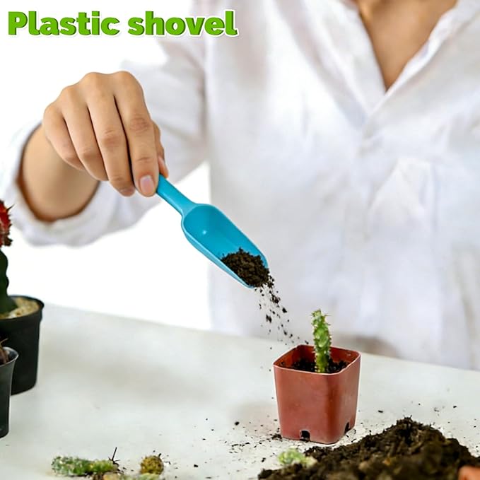 20 Pcs Colorful Mini Shovel, Plastic Mini Gardening Shovel Spoons Soil Scoops, Small Mini Potting Scoop Plant Flower, Coffee Beans, Transplanting Succulents Tools (Colorful)