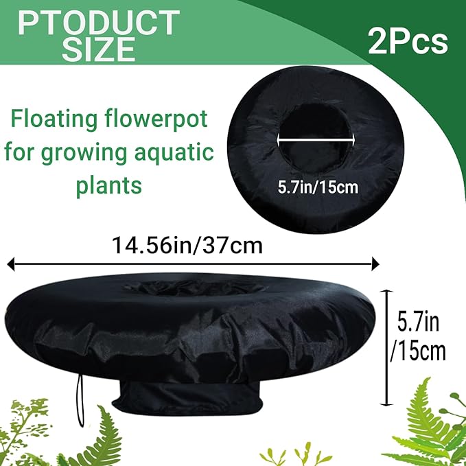 2 Pack Fabric Floating Plant Pot Floating Planters Baskets for Ponds Floating Island Pond planters Aquatic Plant Baskets Pond for Waterproof Aquatic Plant Flower Islands and Aquascape Decoration