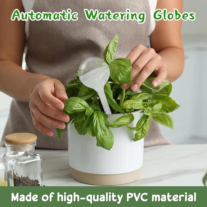 Pynqdfu 14 PCS Plant Watering Globes,Clear Self-Watering Bulbs,Plastic Automatic Watering Globes for Plant Indoor Outdoor,Garden Water Device