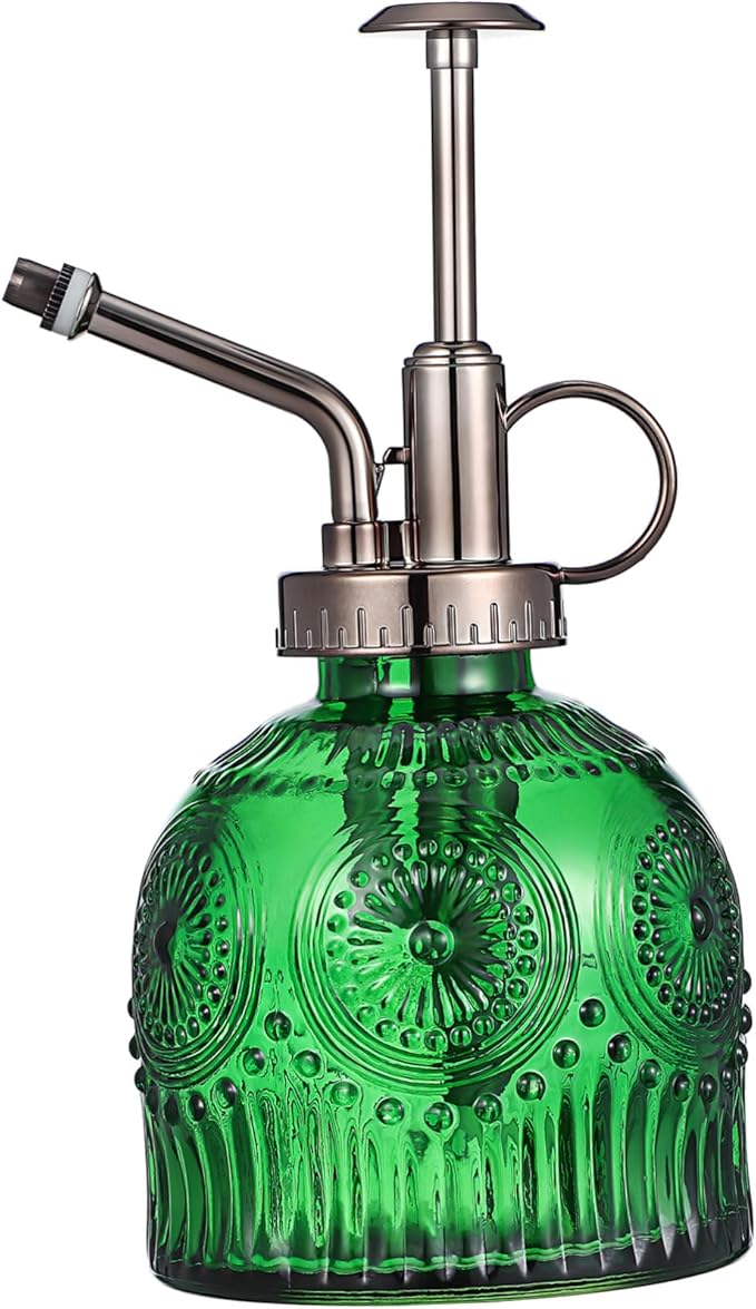 POPETPOP Glass Plant Mister Spray Bottle Watering Bottle for Indoor Plants Elegant Vintage Style