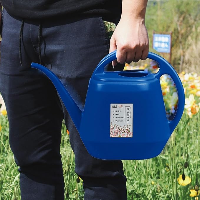 1 Gallon Long Spout Plastic Watering Can with Handle Lightweight Large Watering Can for Garden Flower House Office Indoor Plants Succulent Bonsai