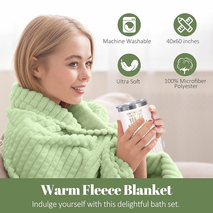 Self Care Gifts for Women, Get Well Soon Gifts for Women After Surgery, Care Package Thinking of You Relaxing Spa Gift Basket Set with Blanket Tumbler for Mom Her Best Friend Sister