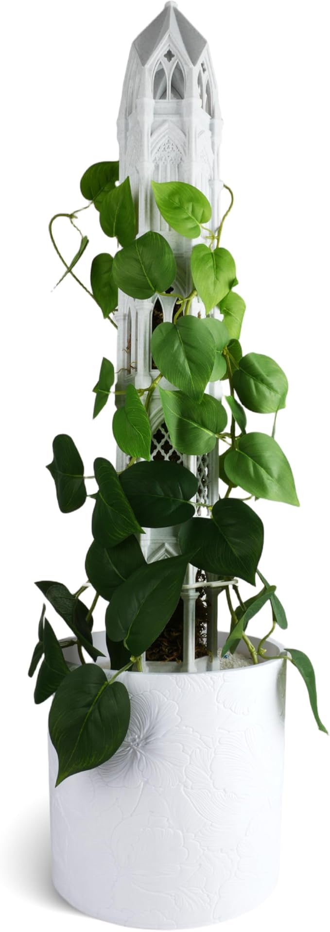 Gothic Tower Moss Pole – Modular Stackable Self-Watering Indoor Climbing Plant Totem, Can Be Used as Moss Pole, Plant Stake or Climbing Support