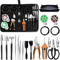 Bonsai Tools Set, 20-Piece Bonsai Tools Set with Waterproof Repotting Mat, Pruning Shears, Scissors & Training Wire - Indoor Gardening Starter Gifts for Women, Men & Beginners