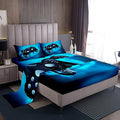 Feelyou Gamer Bedding Set Full Size for Boys Kids Bed Sheet Set Gaming Video Game Sheets Set Lightweight Breathable Men Teens Game Room Decor Sheet, 1 Fitted Sheet + 1 Flat Sheet + 2 Pillow Case
