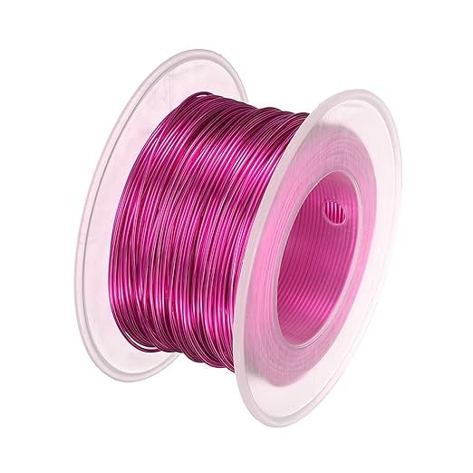 HARFINGTON Bonsai Wire Anodized Aluminum Training Wire Roll 0.8mm Gauge 98ft Length Bendable Bonsai Tree Wire for Garden, Horticulture, Landscape, Planting, Rose Red