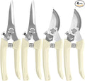 EWPJDK 4 Pack Garden Shears, Stainless Steel Shears Gardening Tools, Scissors, Garden Clippers, Pruning Shears (White)