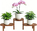 3 Tier Corner Plant Stand Indoor - Adjustable Wood Convex Flower Stand for Small Spaces, Heavy Duty Long Plant Shelf for Living Room Balcony Hallway