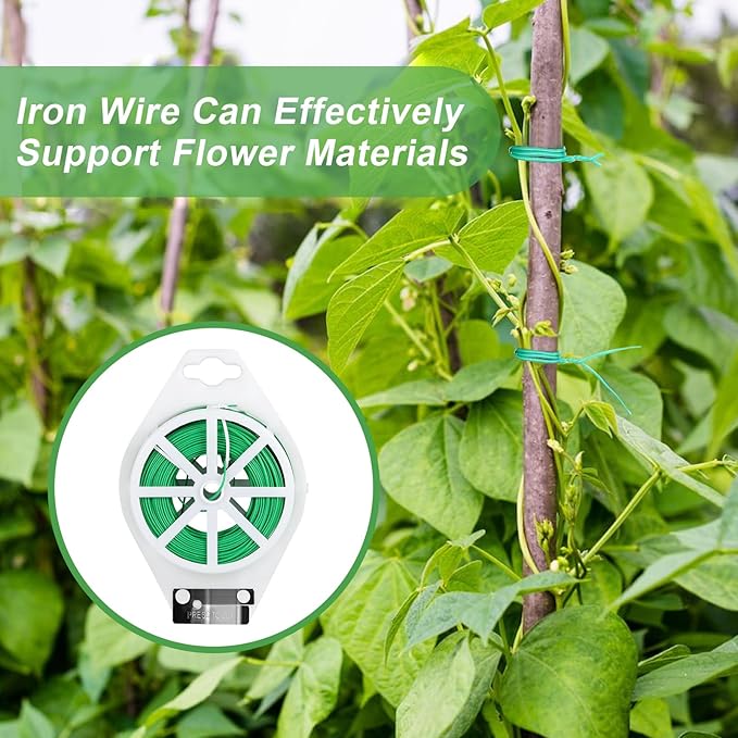 328FT Garden Twist Tie Wire – with Built-in Cutter, Rustproof Flexible Binding Wire for Plants, Tomatoes, Vines – Multi-Purpose for Garden, Home, and Office Organization