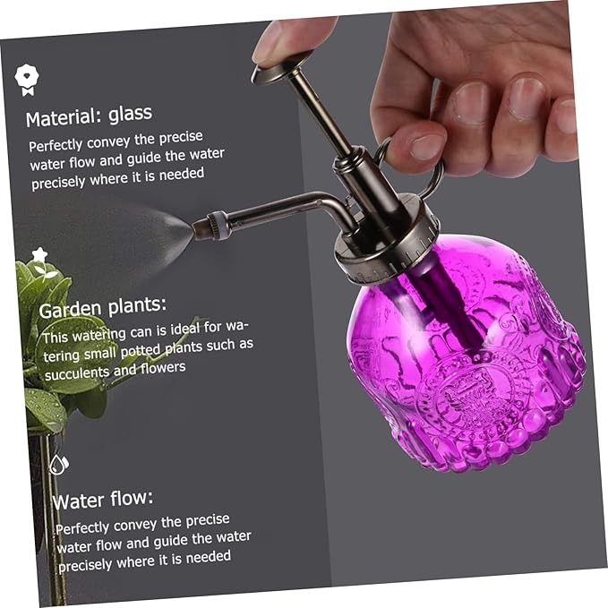 UPKOCH Retro Glass Spray Bottle for Plants Refillable Watering Can Elegant Design for Use Lightweight Portable Watering