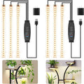 8.6'' LED Grow Light Strips, Full Spectrum 3500K Grow Lights for Indoor Plants, 3 Head with 3/9/12H Timer, 10 Dimmable Levels, Suitable for Seedling, Succulent, Plant Shelf and Greenhouse, 2-Pack