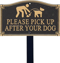 SmartSign Please Pick Up After Your Dog Sign for Yard | 5.75" x 9.5" Aluminum GardenBoss Statement Plaque with 18" Black Lawn Stake, Premium/Designer, Made in USA