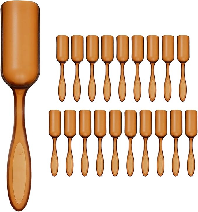 M METERXITY 20-Pack Mini Gardening Shovel Spoons, Plastic Garden Soil Scoops for Cultivation Digging Transplanting/Flower Planting/Plant Succulent, Colorful Small Gardening Tools [Brown]
