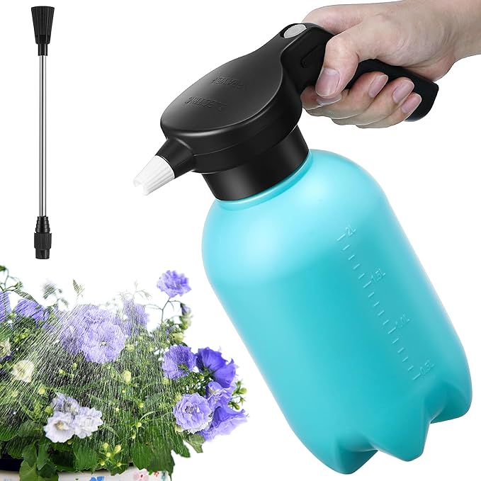Electric Spray Bottle Plant Mister for Indoor Outdoor Plants, 0.5 Gallon Automatic Watering Can Rechargeable Battery Powered Sprayer with Adjustable Spout for Gardening, Cleaning (Blue Style)