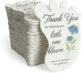 12pcs Blue Footprint-Shaped Gift Tags with Wildflower Seeds - Writable Gift Wrap Tags for Baby Showers, Mother's Day Present, Party Favors, DIY Crafts, & Earth Day Decorations