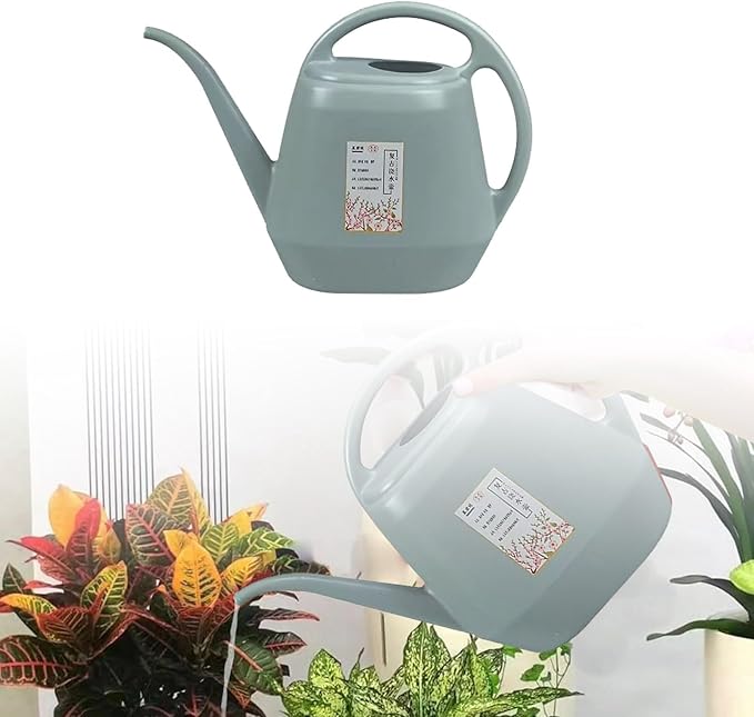 1 Gallon Long Spout Plastic Watering Can with Handle Lightweight Large Watering Can for Garden Flower House Office Indoor Plants Succulent Bonsai