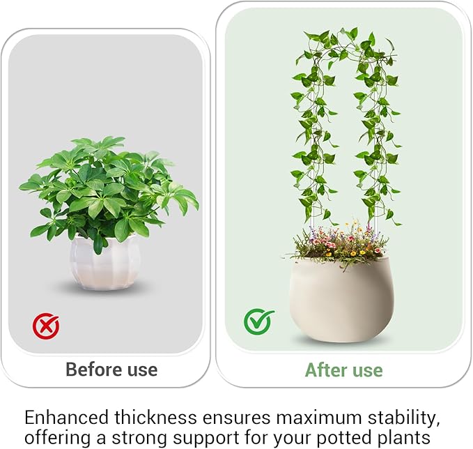 2 Pack U-Shaped Plant Trellis Indoor, Clear Acrylic Pothos Plant Climber Support, Trellis for Potted Plants Climbing Small Garden Plants Trelli Houseplant Accessory for Potted Ivy Outdoor