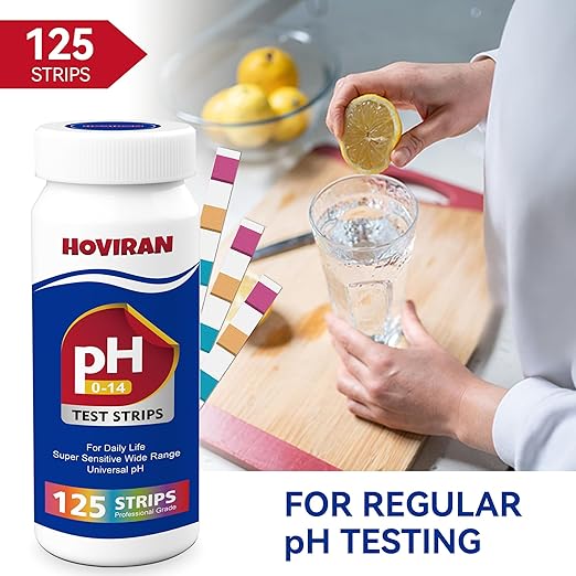 Universal pH Test Strips 0-14, Quick Reliable pH Testing Kit for Water, Soap Making & Kombucha, 125ct Litmus Paper pH Test Strips for Liquids, Drinking Water, Aquarium, Pool, Hot Tub, Spa
