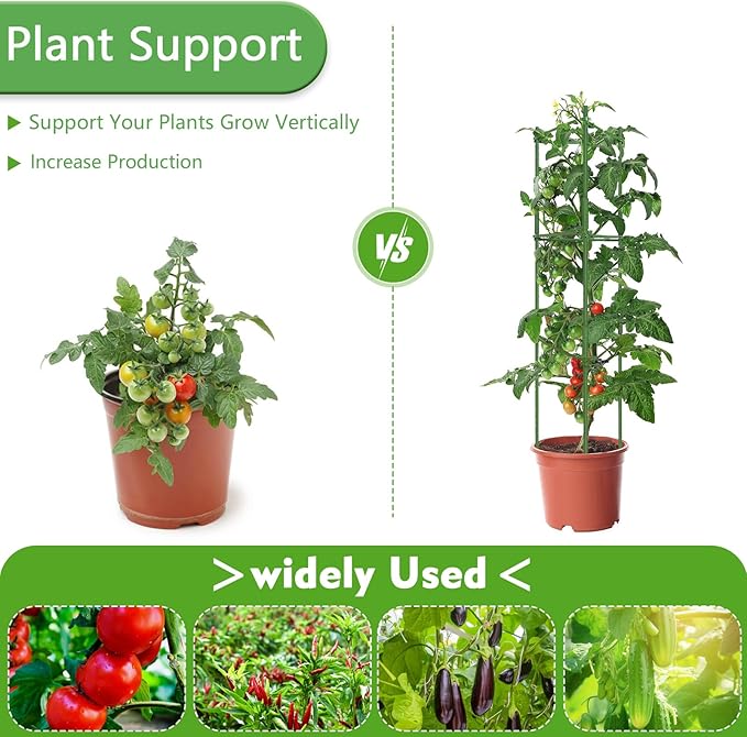Fabulas 3 Pack Tomato Cages - Tomato Trellis Plant Support Stake Cage for Garden and Pots, Adjustable Tomato Plant Cage Tall Up to 48 Inch for Raised Garden Bed Outdoor Climbing Plants Vegetables