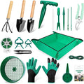 Gardening Tool Set, 18PCS Indoor Plant Tools for Succulents, Bonsai & Herbs, Mini Garden Tools with Repotting Mat for Indoor Plants, Soil Scoop, Pruner, Gloves, Plant Ties & Labels