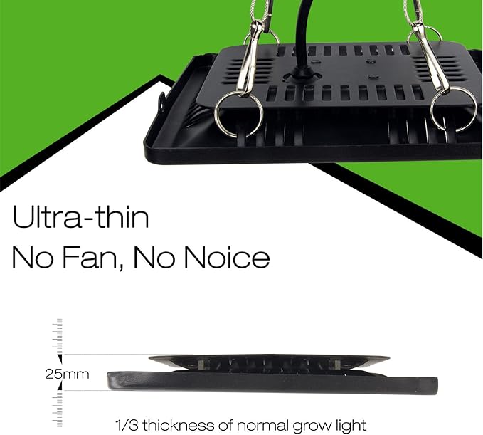 Waterproof 100W LED Grow Light Full Spectrum, New Technology COB LED Grow Light, Natural Heat Dissipation Without Noise, Suitable for Plants All Growing Stage Indoor or Outdoor.