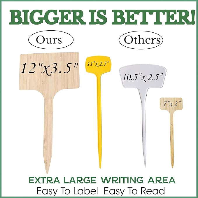 10 Pack 8 Inch Large Garden Markers – Plant Labels, Plant Name Tags – Easy to See & Read