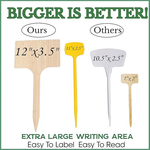 10 Pack 8 Inch Large Garden Markers – Plant Labels, Plant Name Tags – Easy to See & Read
