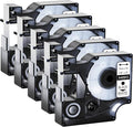GREENCYCLE 5 Pack 40913 D1 Label Maker Refills S0720680 Black on White Tape Compatible for DYMO LabelManager 210D 220P 260P 280 420P LM160 350 360D 450 COLORPOP LMPnP LP250, 3/8" (9mm) x 23ft (7m)