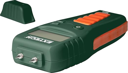 Extech MO50 Compact Pin Moisture Meter - Digital Water Leak Detector for Wood and Building Materials - Audible Alert, Moisture Drop Icons, Self-Test Cap - Handheld Tool