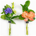 Magnetic Wall Hanging Plant Propagation Station - 2PC - Black Leather Wrapped Test Tube Vase Set, Modern Home and Office Decor, Hydroponic Plant Holder, Includes Wall Mount Magnets