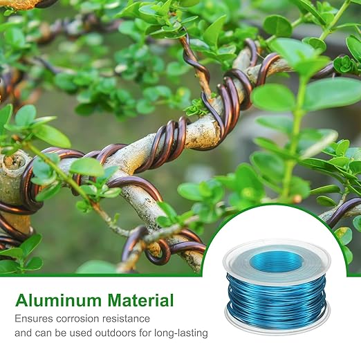 HARFINGTON Bonsai Wire Anodized Aluminum Training Wire Roll 1mm/18 Gauge 98ft Length Bendable Bonsai Tree Kit for Garden, Horticulture, Landscape, Planting, Sky Blue