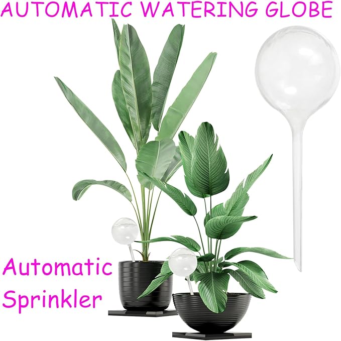 Jgalnim 10 PCS Large Clear Plastic Watering Globes,Plant Self-Watering Bulbs,Flower Automatic Water Device,Garden Waterer for Plant Indoor Outdoor Plants Flowers