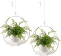 hismocal 2 Pack Hanging Planter Holder for Indoor Plants, Plant Hanger with Sturdy Wood Base,Modern Boho Macrame Wall Ceiling Window Stands(Plants/Pots Not Included)