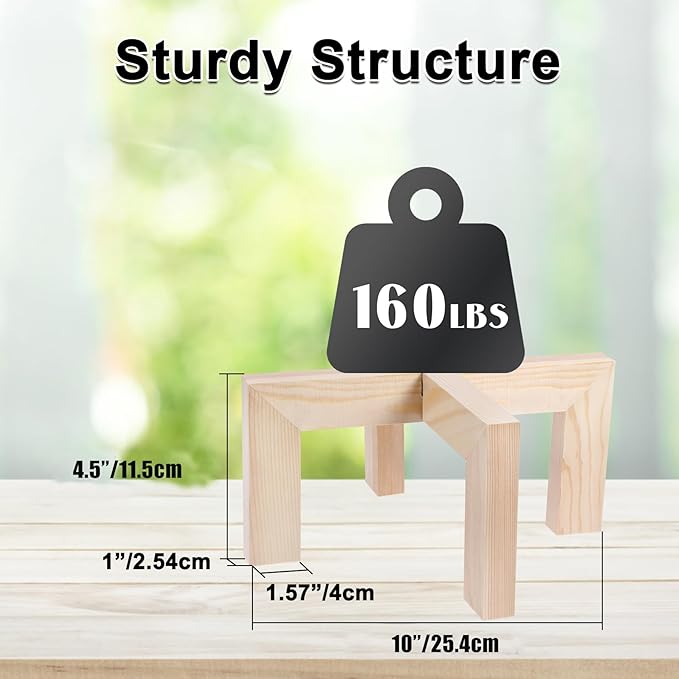 Vigordream Plant Stand, Indoor/Outdoor Wood Plant Holder, Single Flower Pot Stand, Sturdy Planter Stands, Fit 5-12 Inch Pots