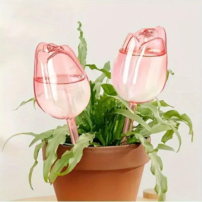 Ochine Tulips Self Watering Globes, Glass Plant Watering Globes, Self Watering Planter Insert, Automatic Plant Waterer Indoor, Plant Watering Devices, Plant Water Globes for Indoor Outdoor Plants