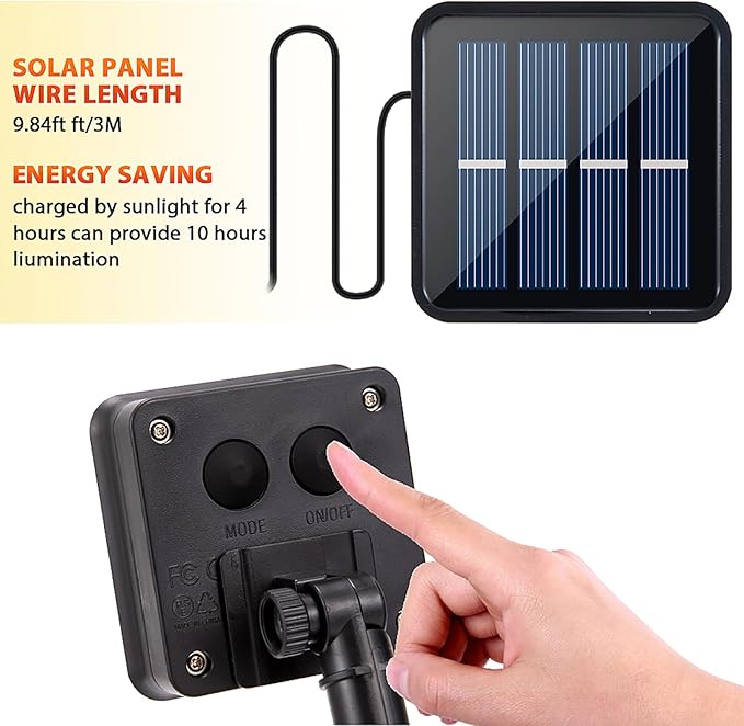 Solar Rope Lights Outdoor Waterproof 10FT Cuttable Solar Strip Light Dusk to Dawn with 8 Modes Tape Decorative Lighting for Outside,Sign, Stair, Step, Yard, 2 Pack