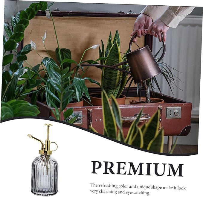 SUPVOX 350ml Vintage Glass Plant Mister Spray Bottle for Indoor and Outdoor Gardening Elegant Design Fine Mist Nozzle for Watering Plants and Flowers
