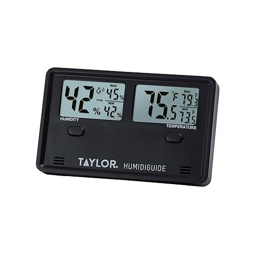 Taylor Wireless Digital Indoor Outdoor Thermometer and Hygrometer, Dual Display for Temperature and Humidity, Easy-to-Read for Home, Office, Greenhouse, Nursery, and Indoor Areas, Min/Max Black