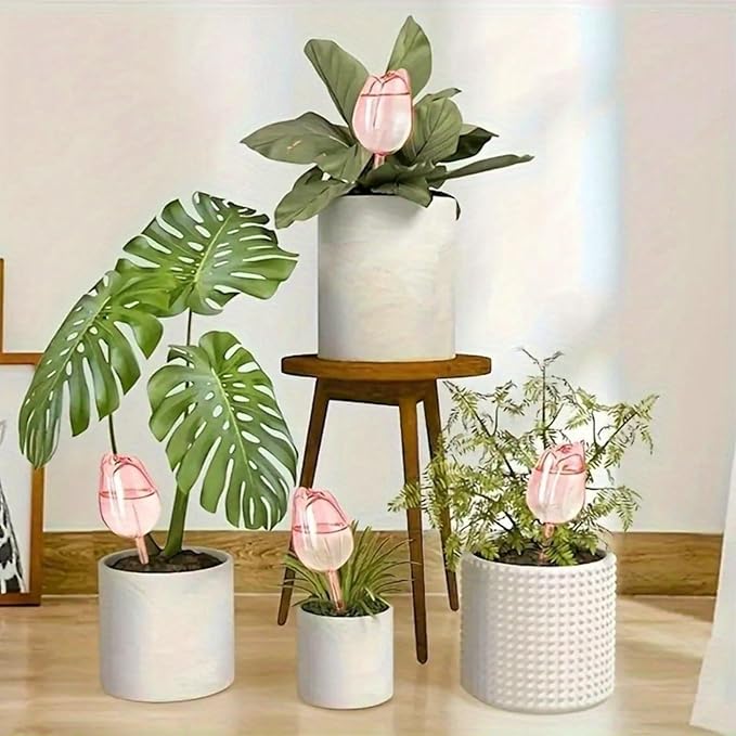 Ochine Tulips Self Watering Globes, Glass Plant Watering Globes, Self Watering Planter Insert, Automatic Plant Waterer Indoor, Plant Watering Devices, Plant Water Globes for Indoor Outdoor Plants