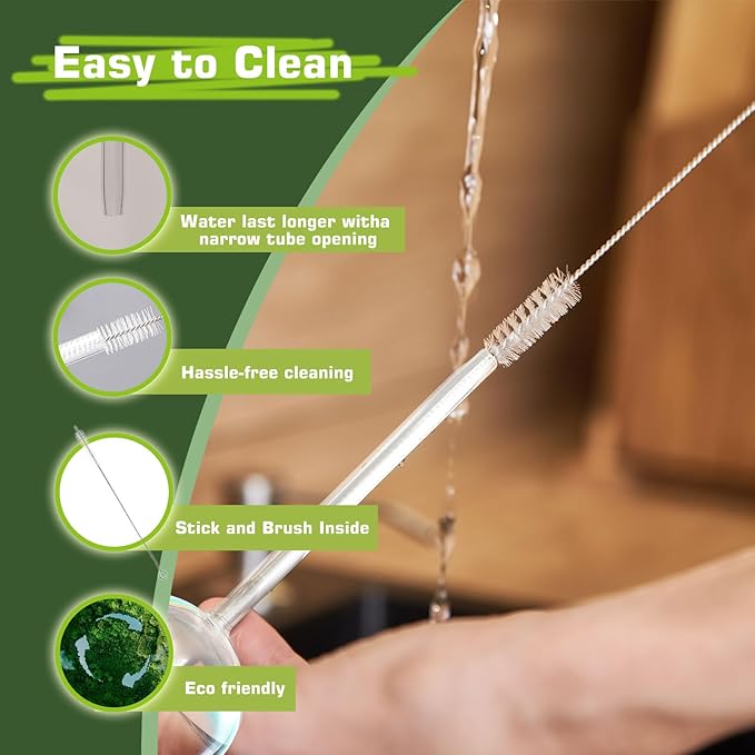 Self Watering Globes, Glass Clear Plant Watering Globes, Self Watering Planter Insert for Indoor & Outdoor Potted, Self Watering Planter Insert Spikes Devices for Everyday or Vacation Use, 4 Pack